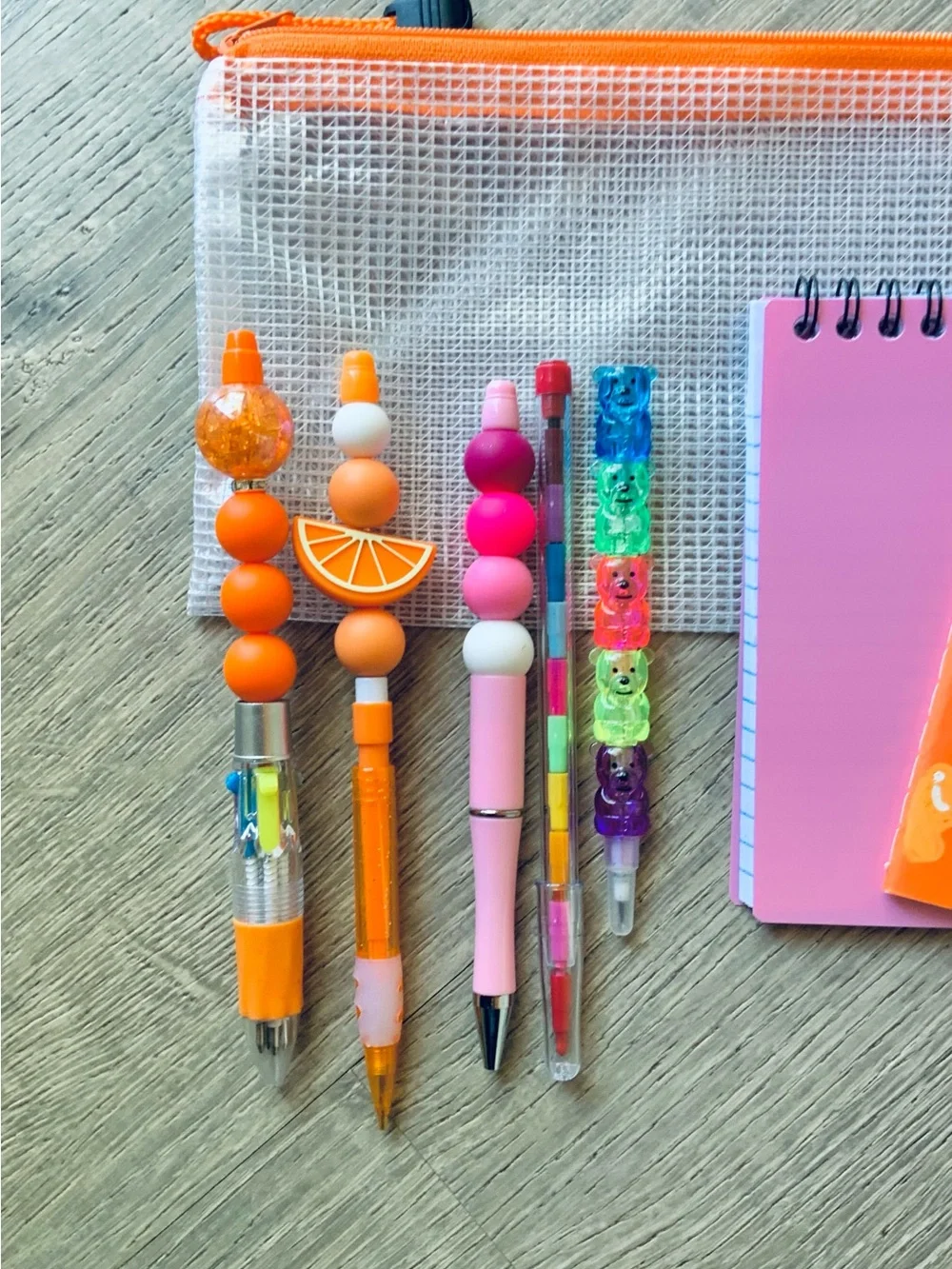 NEW📚 Hand Crafted Beaded Pens Stationery Set OS